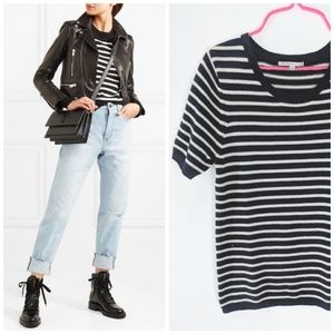 Gap | Wool Blend Navy and White Striped Sweater